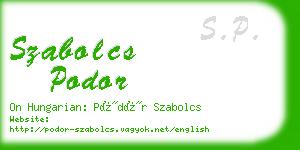 szabolcs podor business card